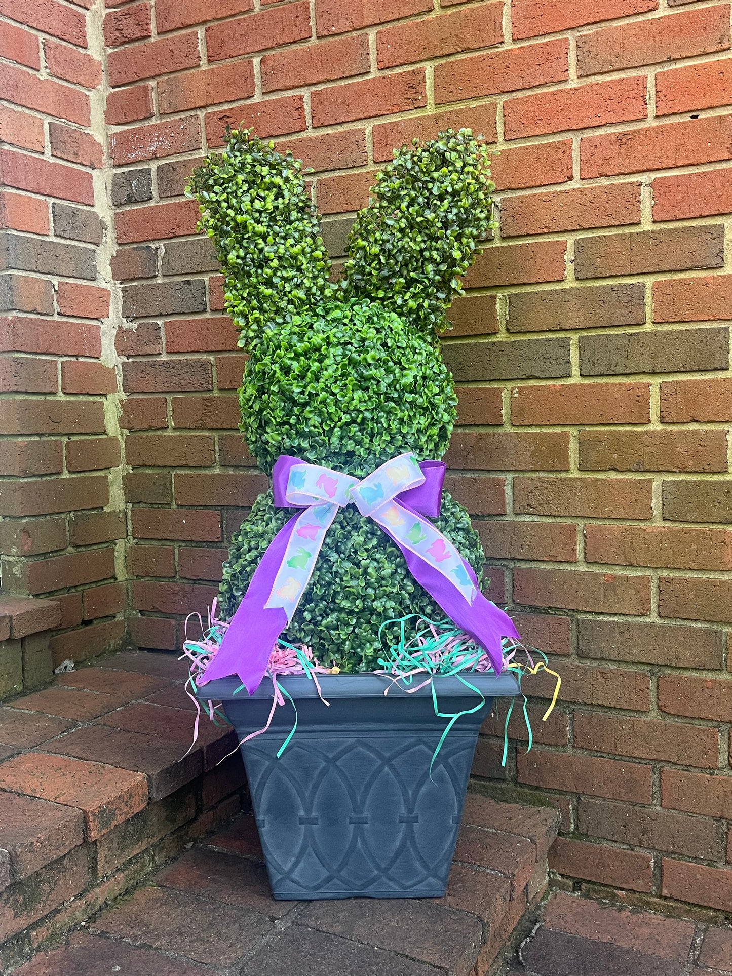 Faux Boxwood Bunny Topiary