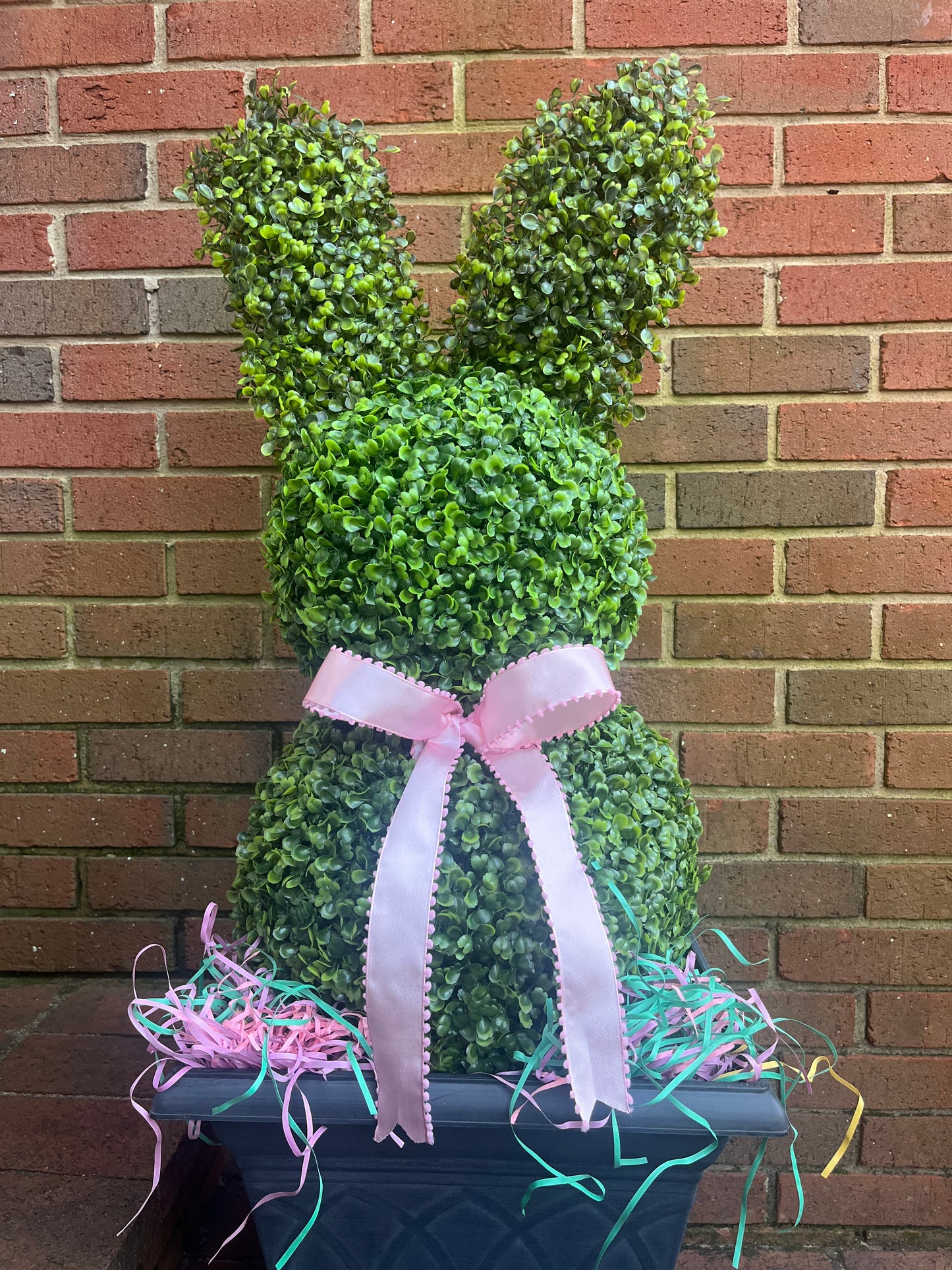 Faux Boxwood Bunny Topiary