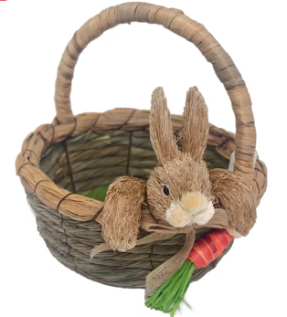 Bunny Basket Filled with Spring Flowers